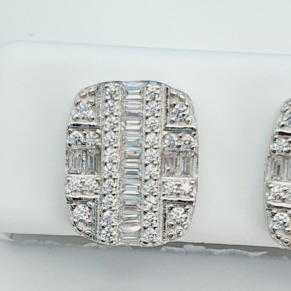 "925 Sterling Silver Cubic Zirconia Earrings, UU1P6A6075 - Picture 4 of 9